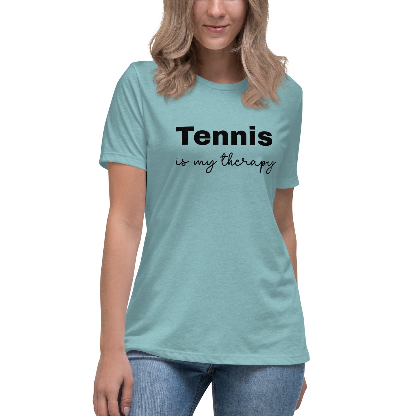 Women's Relaxed T-Shirt "Tennis is My Therapy"