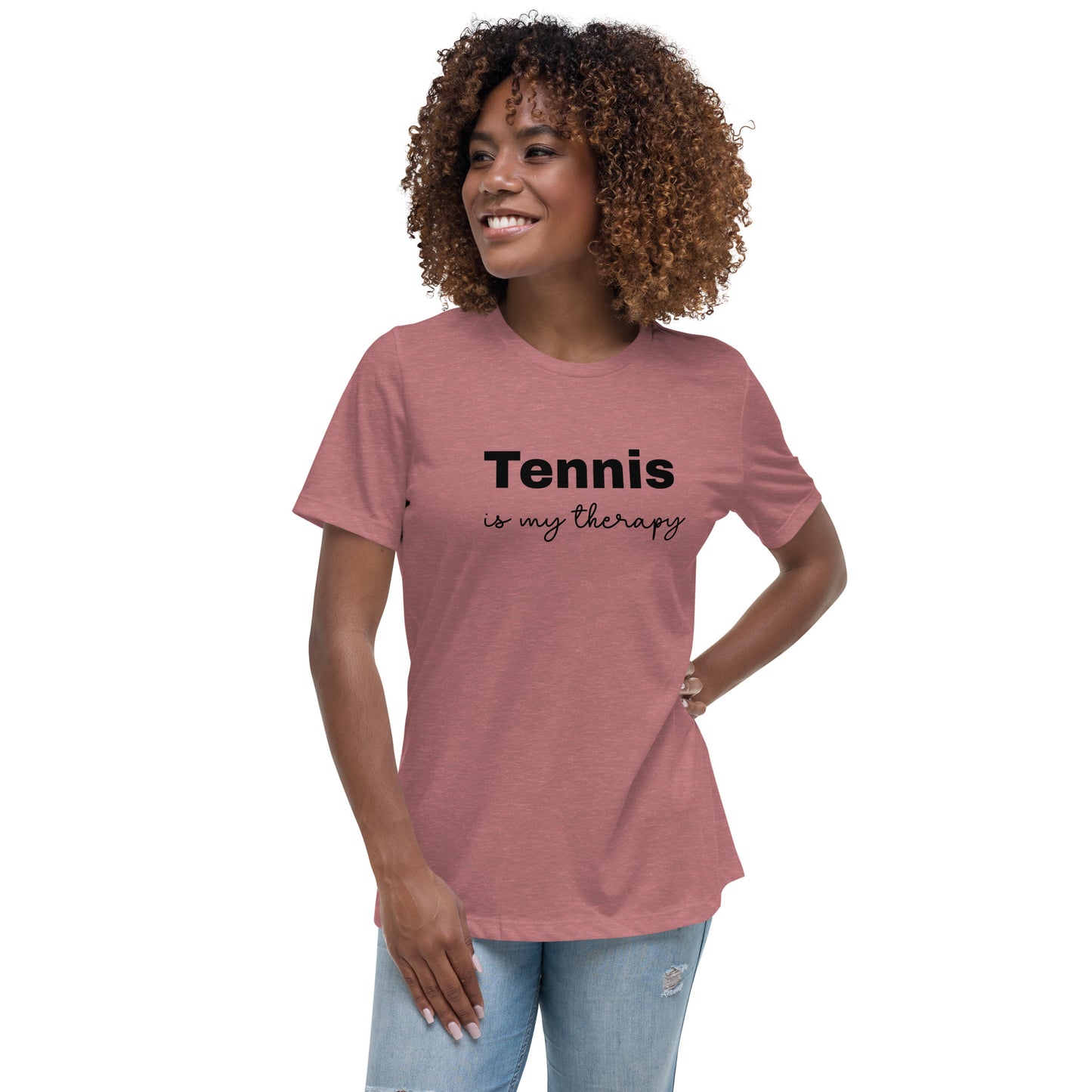 Women's Relaxed T-Shirt "Tennis is My Therapy"