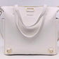 White Tote Bag in vegan leather converts into a backpack