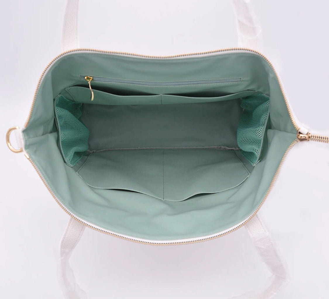 Active Mama Tote Bag Interior is fully wipeable and waterproof