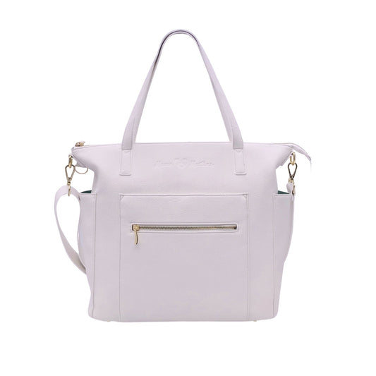 Ryker bag by Mama Martina. White mama tote that converts into a backpack.